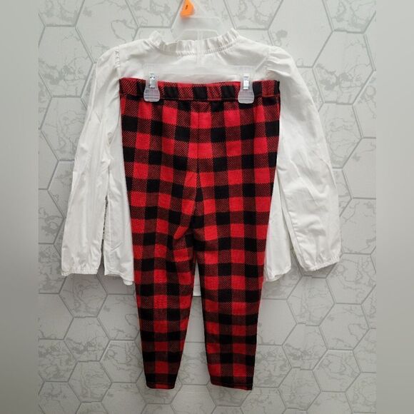 New toddler girl Christmas plaid dress and 2 piece outfit - Picture 6 of 13